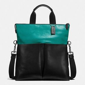 Coach Teal and Black Tote Bag